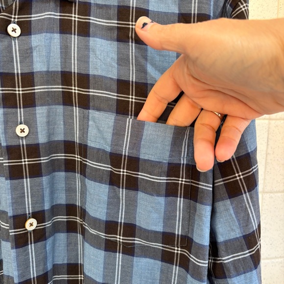 Calder Carmel Men's Cotton Blue and Black Plaid Button-Down Shirt Size XL - Picture 3 of 11